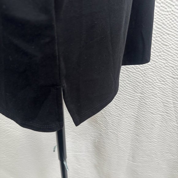 Ruby Rd. black knit top with gold embellished neck and center front tunic 1X - Picture 4 of 6